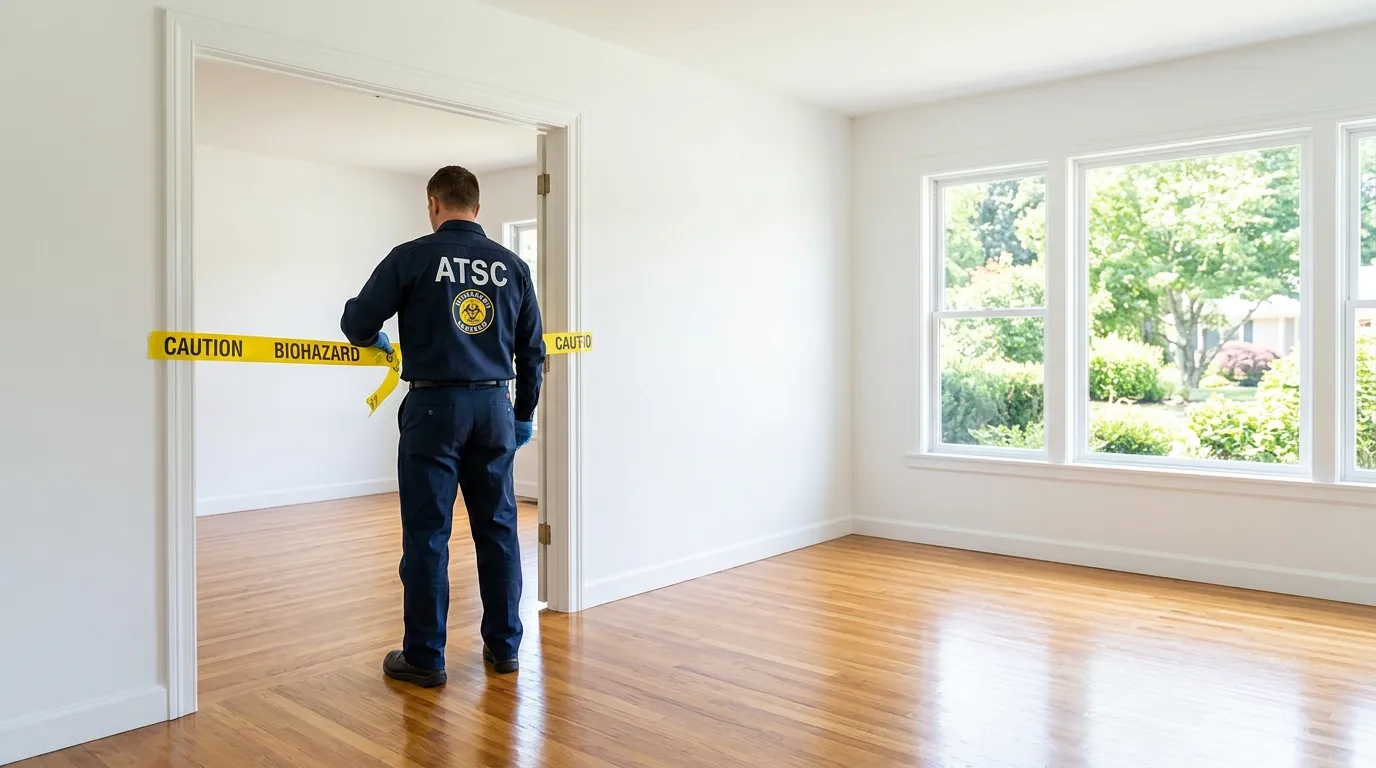 Certified biohazard cleanup crew performing Decomposition Cleanup in Dixiana